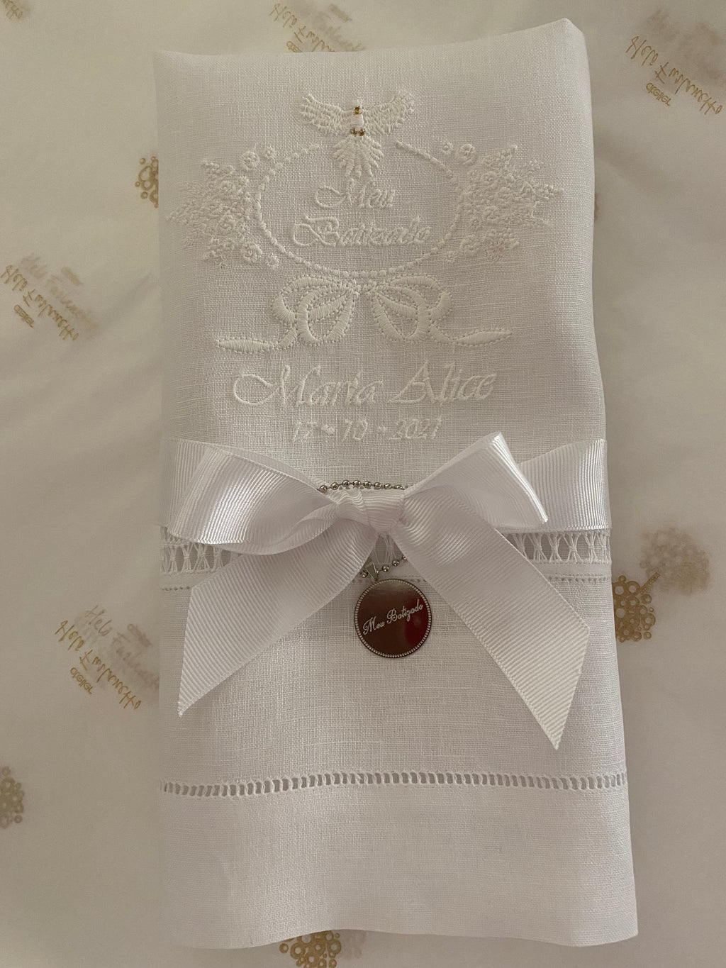 Kit Batizado - Toalha de Batizado e toalha de boca